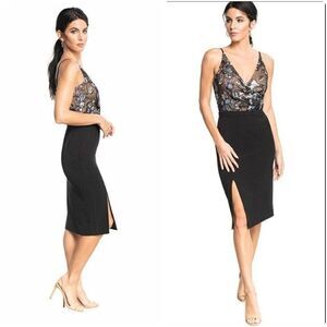 Dress the Population Sequins and Black Cocktail Dress